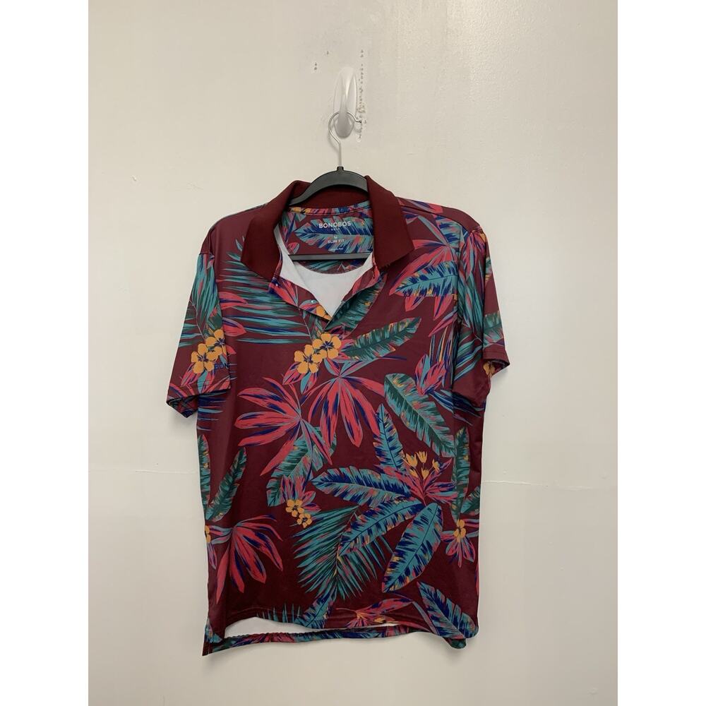 Bonobos Floral Hawaiian Polo Slim Fit Size Medium